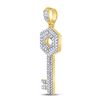 Image 2 : Mens Diamond Key Charm Pendant 5/8 Cttw 10kt Yellow Gold