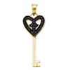 Image 1 : Black Color Enhanced Diamond Key Pendant 1/10 Cttw Yellow-tone Sterling Silver