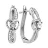 Image 1 : Diamond Heart Hoop Earrings 1/20 Cttw Sterling Silver