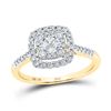 Image 1 : Princess Diamond Cluster Bridal Wedding Engagement Ring 1/2 Cttw 14kt Yellow Gold