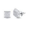Image 1 : Diamond Square Earrings 1/10 Cttw Sterling Silver