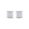 Image 2 : Diamond Square Earrings 1/10 Cttw Sterling Silver
