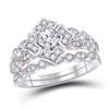 Image 1 : Diamond Bridal Wedding Ring Band Set 3/4 Cttw 14kt Two-tone Gold