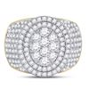 Image 2 : Mens Diamond Statement Cluster Ring 2-1/2 Cttw 10kt Yellow Gold