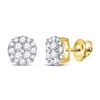 Image 1 : Diamond Cluster Earrings 1/3 Cttw 10kt Yellow Gold