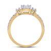 Image 4 : Baguette Diamond Cluster Ring 5/8 Cttw 14kt Yellow Gold