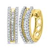 Image 1 : Baguette Diamond Hoop Earrings 1/2 Cttw 10kt Yellow Gold