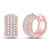 Image 1 : Diamond Huggie Earrings 3/4 Cttw 14kt Rose Gold