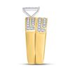 Image 4 : His Hers Diamond Square Matching Wedding Set 1/2 Cttw 10kt Yellow Gold