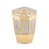 Image 4 : Mens Diamond Octagon Statement Cluster Ring 3-1/2 Cttw 14kt Yellow Gold