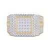 Image 2 : Mens Princess Diamond Square Cluster Ring 1-5/8 Cttw 10kt Yellow Gold