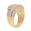 Image 3 : Mens Princess Diamond Square Cluster Ring 1-5/8 Cttw 10kt Yellow Gold