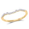 Image 1 : Diamond Contoured Slender Wedding Band 1/10 Cttw 14kt Yellow Gold