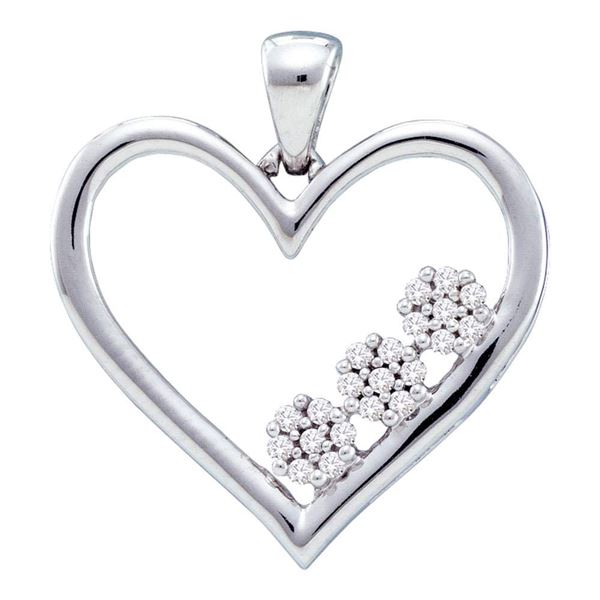 Diamond Heart Pendant 1/20 Cttw 10kt White Gold