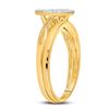 Image 3 : Diamond Cluster Bridal Wedding Ring Band Set 1/3 Cttw 10kt Yellow Gold