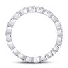 Image 4 : Diamond Heart Eternity Band Ring 3/8 Cttw 10kt White Gold