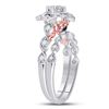Image 2 : Diamond Bridal Wedding Ring Band Set 3/4 Cttw 14kt Two-tone Gold