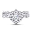 Image 4 : Diamond Bridal Wedding Ring Band Set 3/4 Cttw 14kt Two-tone Gold