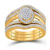 Image 1 : Diamond Bridal Wedding Ring Band Set 1/3 Cttw 10kt Yellow Gold