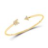Image 1 : Diamond Arrow Bangle Bracelet 1/10 Cttw 10kt Yellow Gold