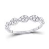 Image 1 : Diamond Teardrop Stackable Band Ring 1/3 Cttw 10kt White Gold