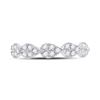 Image 2 : Diamond Teardrop Stackable Band Ring 1/3 Cttw 10kt White Gold