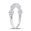 Image 4 : Diamond Teardrop Stackable Band Ring 1/3 Cttw 10kt White Gold