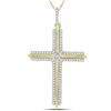 Image 1 : Mens Diamond Cross Charm Pendant 1/4 Cttw 10kt Yellow Gold