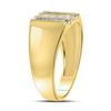 Image 3 : Mens Channel-set Diamond Triple Row Wedding Band Ring 1/4 Cttw 10kt Yellow Gold