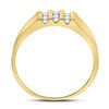 Image 4 : Mens Channel-set Diamond Triple Row Wedding Band Ring 1/4 Cttw 10kt Yellow Gold
