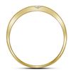 Image 3 : Mens Diamond Double Row Slender Wedding Band 1/8 Cttw 10kt Yellow Gold