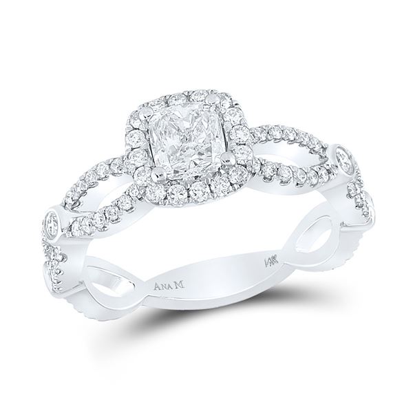 Cushion Diamond Solitaire Bridal Wedding Engagement Ring 1-1/3 Cttw 14kt White Gold