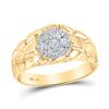 Image 1 : Mens Diamond Cluster Nugget Band Ring 1/4 Cttw 10kt Yellow Gold