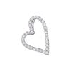 Image 1 : Diamond Sideways Heart Frame Pendant 1/5 Cttw 14kt White Gold
