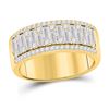 Image 1 : Mens Baguette Diamond Band Ring 1-1/4 Cttw 14kt Yellow Gold