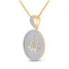 Image 2 : Mens Diamond Allah Islam Circle Charm Pendant 2-3/4 Cttw 14kt Yellow Gold