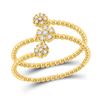 Image 1 : Diamond Fashion Flower Cluster Ring 1/8 Cttw 10kt Yellow Gold