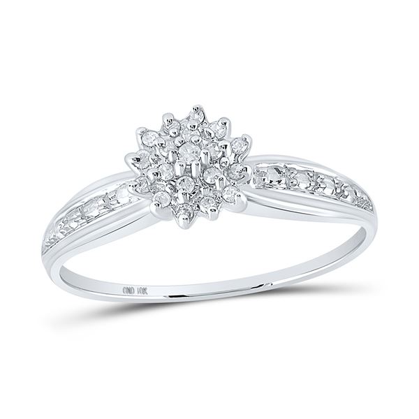 Diamond Cluster Ring 1/10 Cttw 10kt White Gold