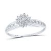 Image 1 : Diamond Cluster Ring 1/10 Cttw 10kt White Gold