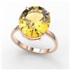 Image 2 : 9 ctw Citrine Designer Solitaire Engagment Ring 14k Rose Gold - REF-39F6M