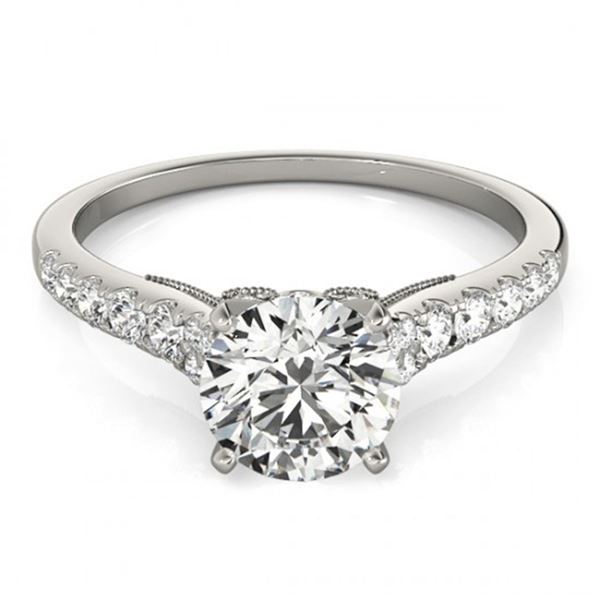 0.92 ctw Certified VS/SI Diamond Ring 18k White Gold - REF-94A6N