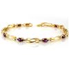 Image 1 : 2.02 ctw Amethyst & Diamond Bracelet 10k Yellow Gold - REF-19K8Y