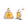 Image 2 : 3 ctw Citrine & Micro Pave VS/SI Diamond Stud Earrings 14k Rose Gold - REF-42K3Y