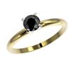 Image 2 : 0.50 ctw Fancy Black Diamond Solitaire Engagment Ring 10k Yellow Gold - REF-19Y2X