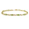 Image 1 : 2.26 ctw Peridot & Diamond Bracelet 10k Yellow Gold - REF-19Y4X