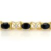 Image 2 : 10.81 ctw Blue Sapphire & Diamond Bracelet 14k Yellow Gold - REF-109N3F