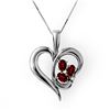 Image 1 : 0.92 ctw Garnet & Diamond Pendant 18k White Gold - REF-33R4K