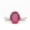 Image 1 : 3.50 ctw Ruby Designer Ring 18k White Gold - REF-27W8H