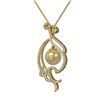 Image 3 : 0.83 ctw Diamond & Pearl Necklace 18K Yellow Gold - REF-135W5H