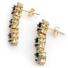 Image 2 : 2.52 ctw Emerald & Diamond Earrings 14k Yellow Gold - REF-107X3A